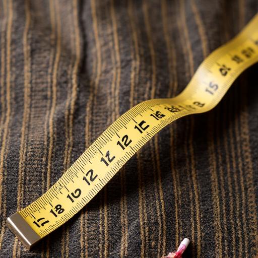 Et målebånd drapert over et stoffmønster.